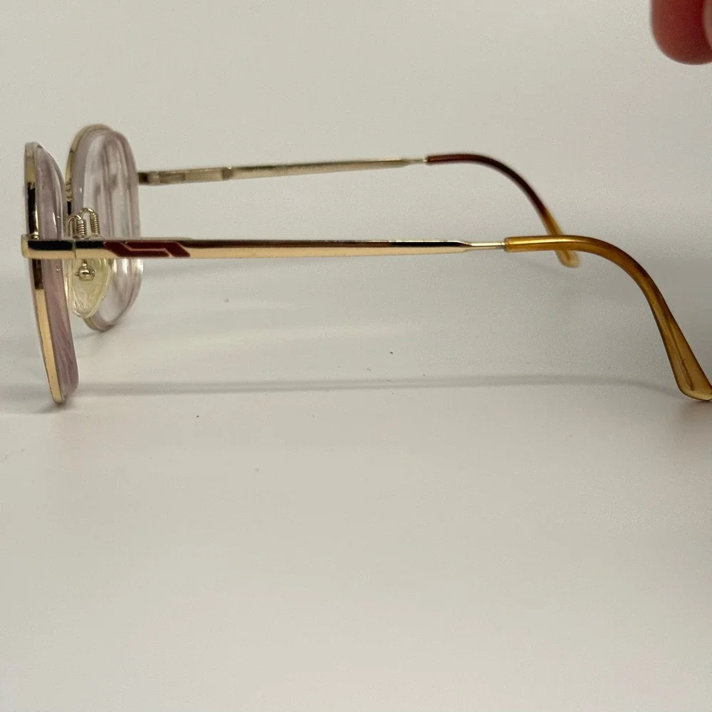 Nouveau Eyewear Alexis Gold Metal Square Glasses Frame Italy 52-18-135 24086